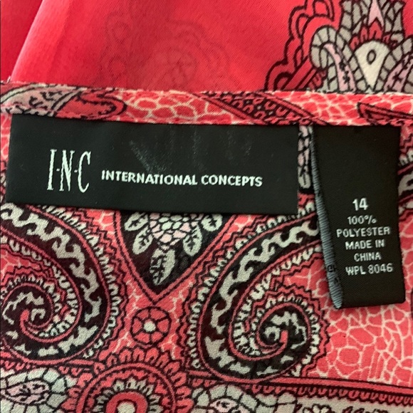 INC International Concepts Pink and Black Flutter Sleeve Blouse/kimono - Picture 6 of 6